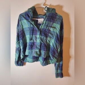 Green plaid American Eagle flannel